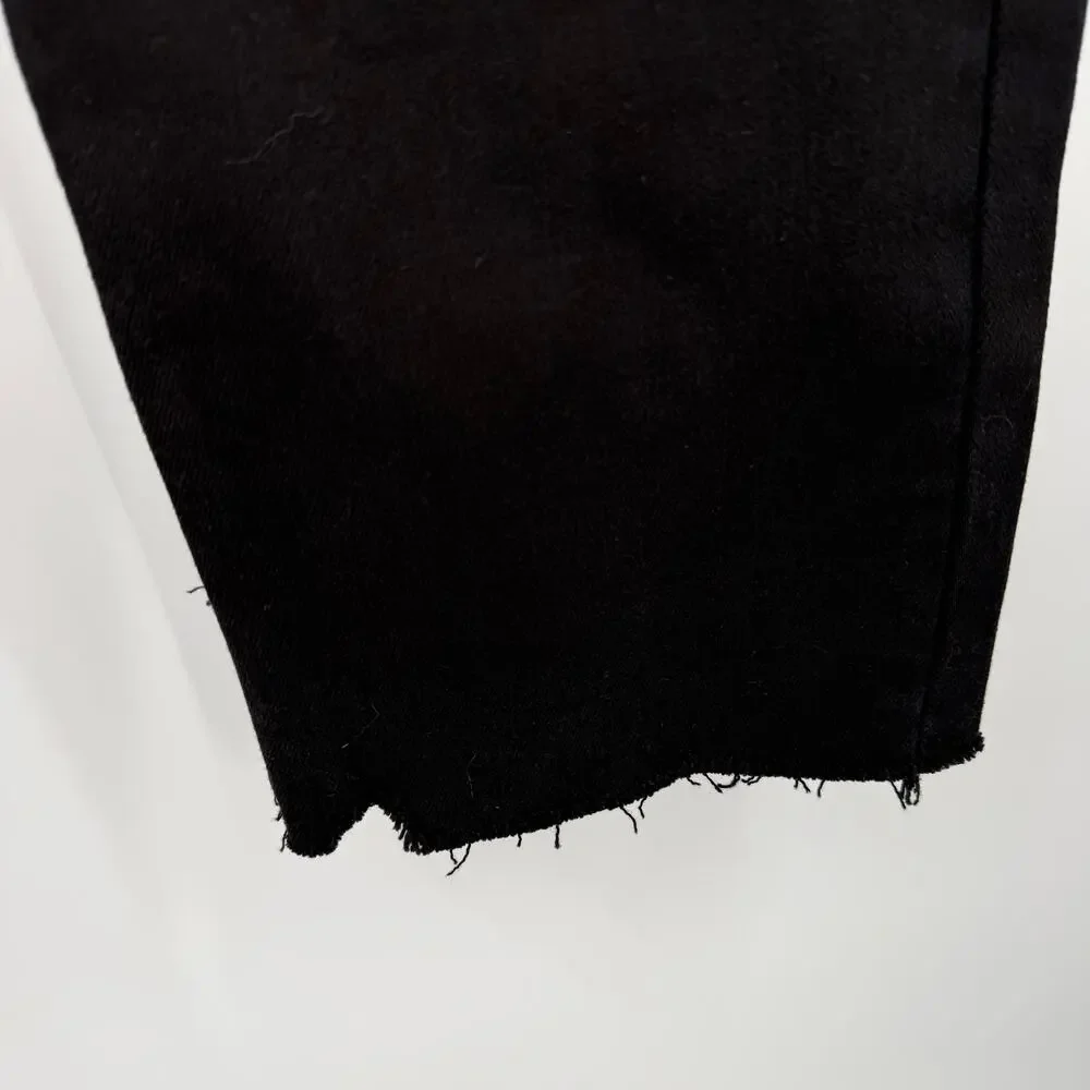 Just USA Jeans Women’s Size 33/16 Black Mid Rise Slim Straight Leg Raw Hem NWT